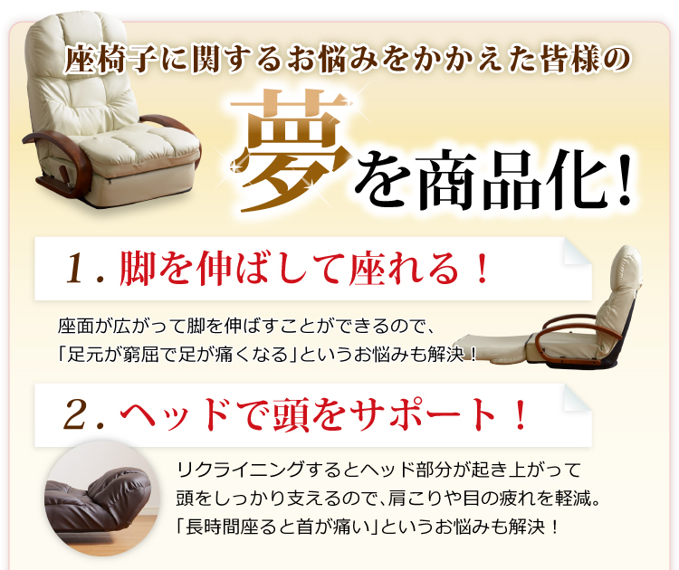 リクライニング回転座椅子【マリーダ】