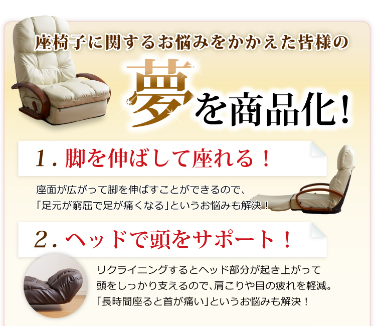 リクライニング回転座椅子【マリーダ】