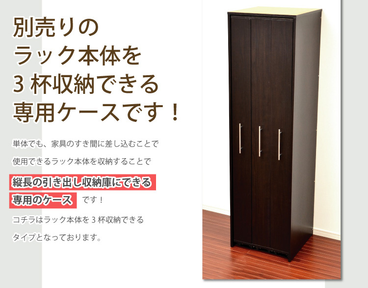 すき間収納ラック【GaP】専用枠　収納ケース3杯用