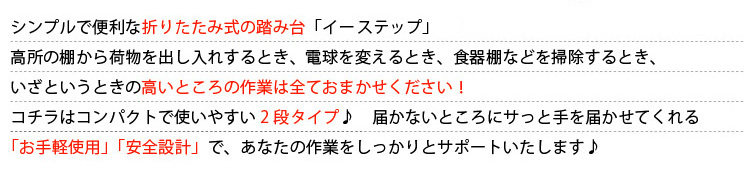 折りたたみ式踏み台「イーステップ」2段タイプ