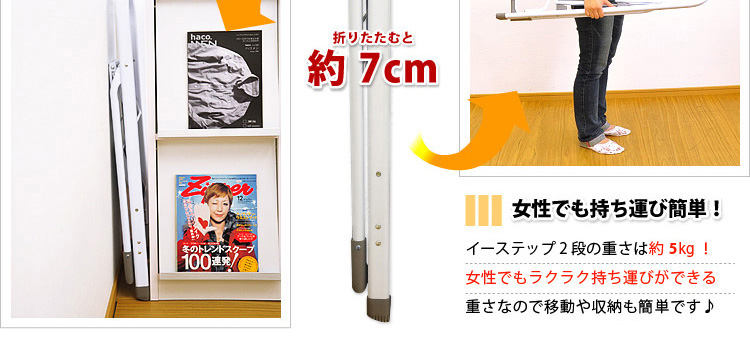 折りたたみ式踏み台「イーステップ」2段タイプ