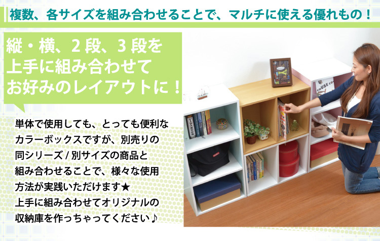 カラーボックスシリーズ【kara-baco2】2段　2個セット