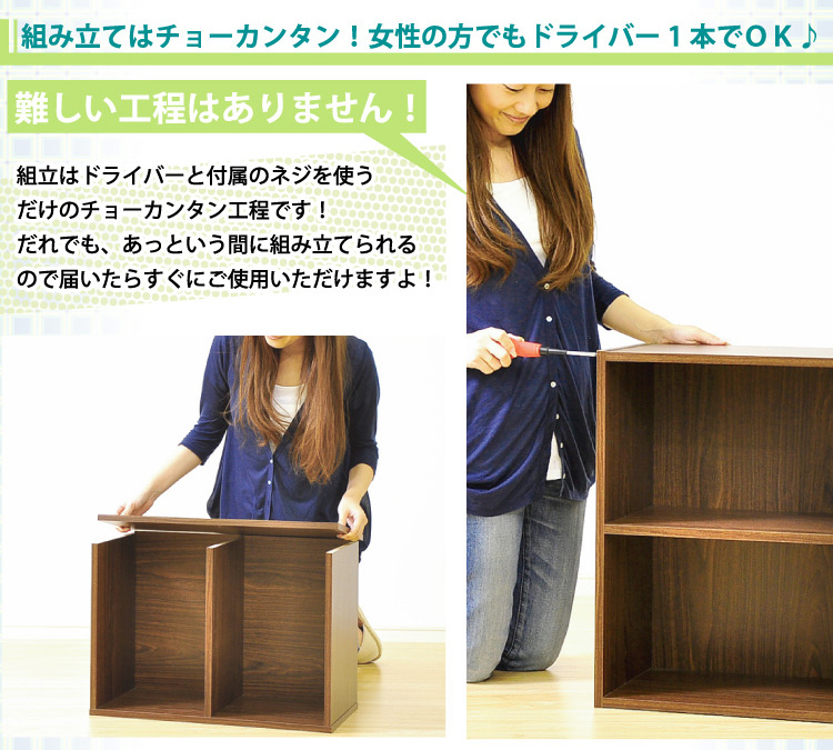 カラーボックスシリーズ【kara-baco2】2段　3個セット