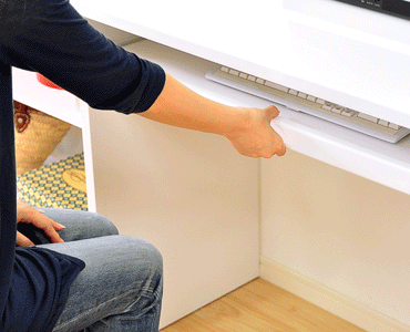 《鏡面仕上げ》ハイタイプPCデスク【NOCHE】ノーチェ（2点セット）