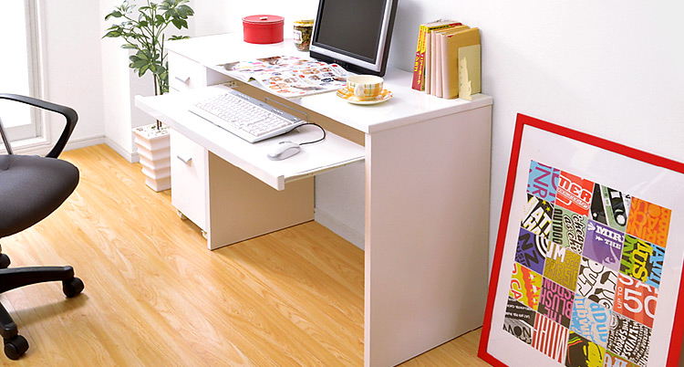 《鏡面仕上げ》ハイタイプPCデスク【NOCHE】ノーチェ（2点セット）