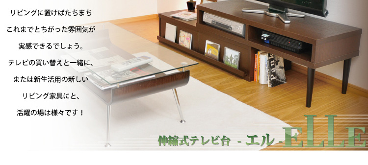 完成品_伸縮テレビ台【エル】