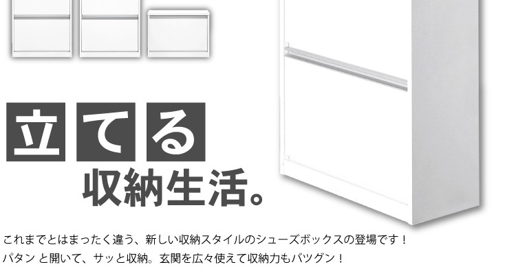 フラップ式シューズボックス【Patan】