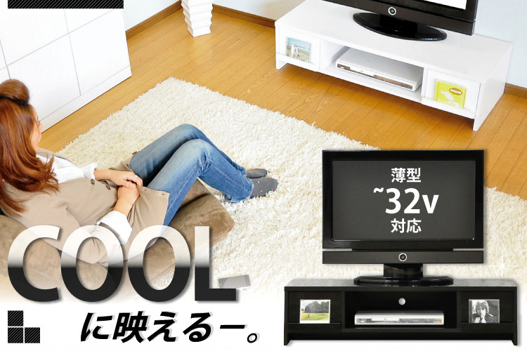 鏡面テレビ台【スクエア】110cm幅