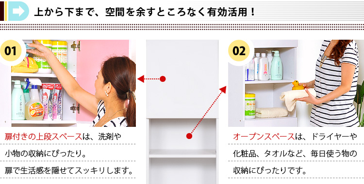 サニタリーラック【Figaro】幅45cmタイプ