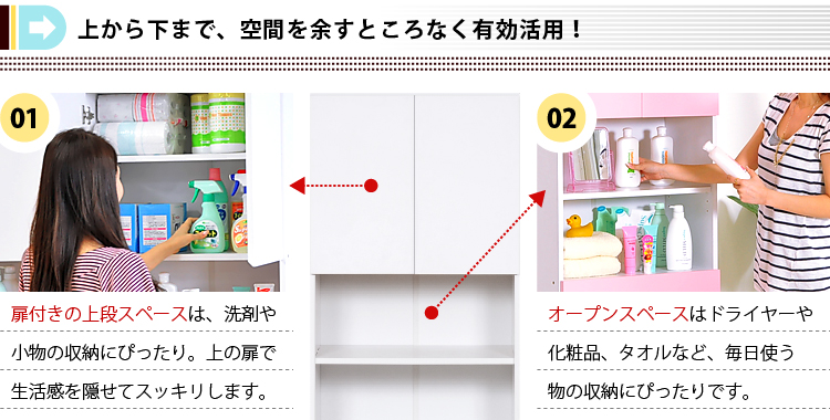 サニタリーラック【Figaro】幅60cmタイプ