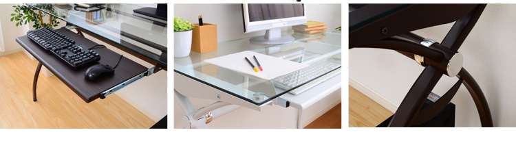 ガラスPCデスクシリーズ【RBEIN-ラバイン】ノーマルタイプ