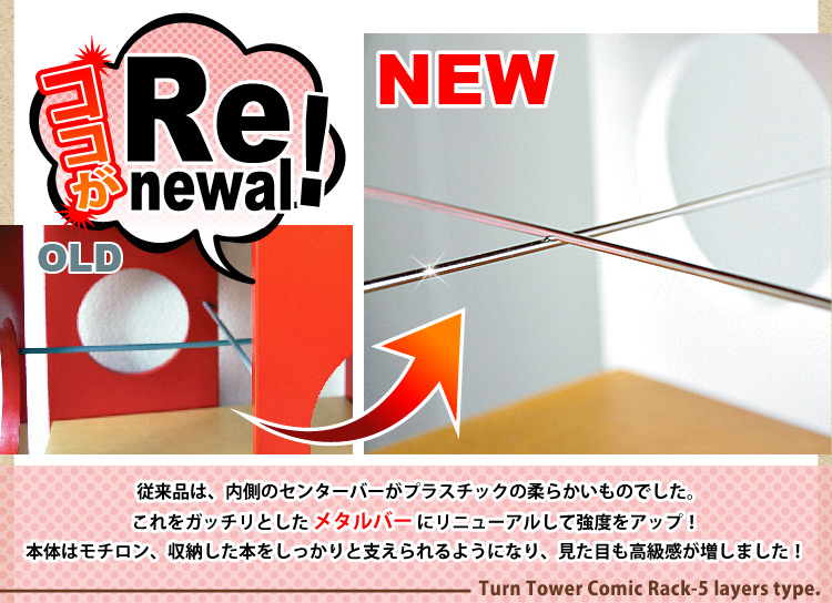 回転式タワーコミックラック【5段】