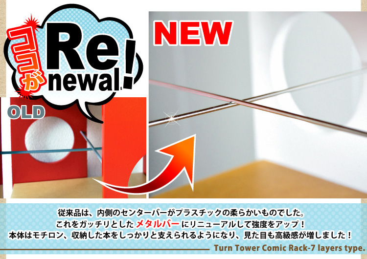 回転式タワーコミックラック【7段タイプ】(リニューアル版)
