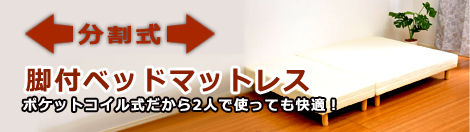 分割式 脚付きマットレスベッド 【ANDANTE-アンダンテ-】 （ポケットコイル・ダブルサイズ）